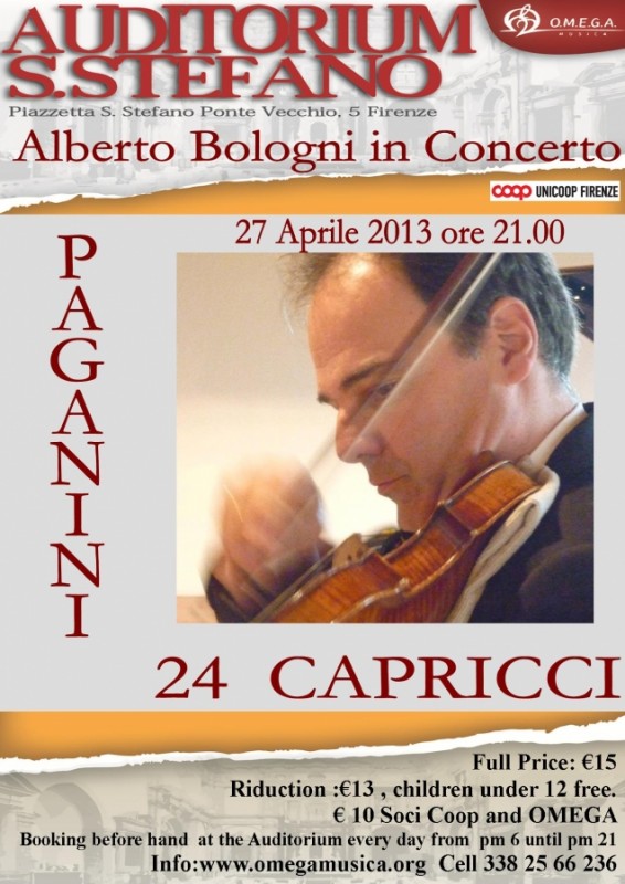 I CAPRICCI DI PAGANINI ALBERTO  BOLOGNI  IN CONCERTO