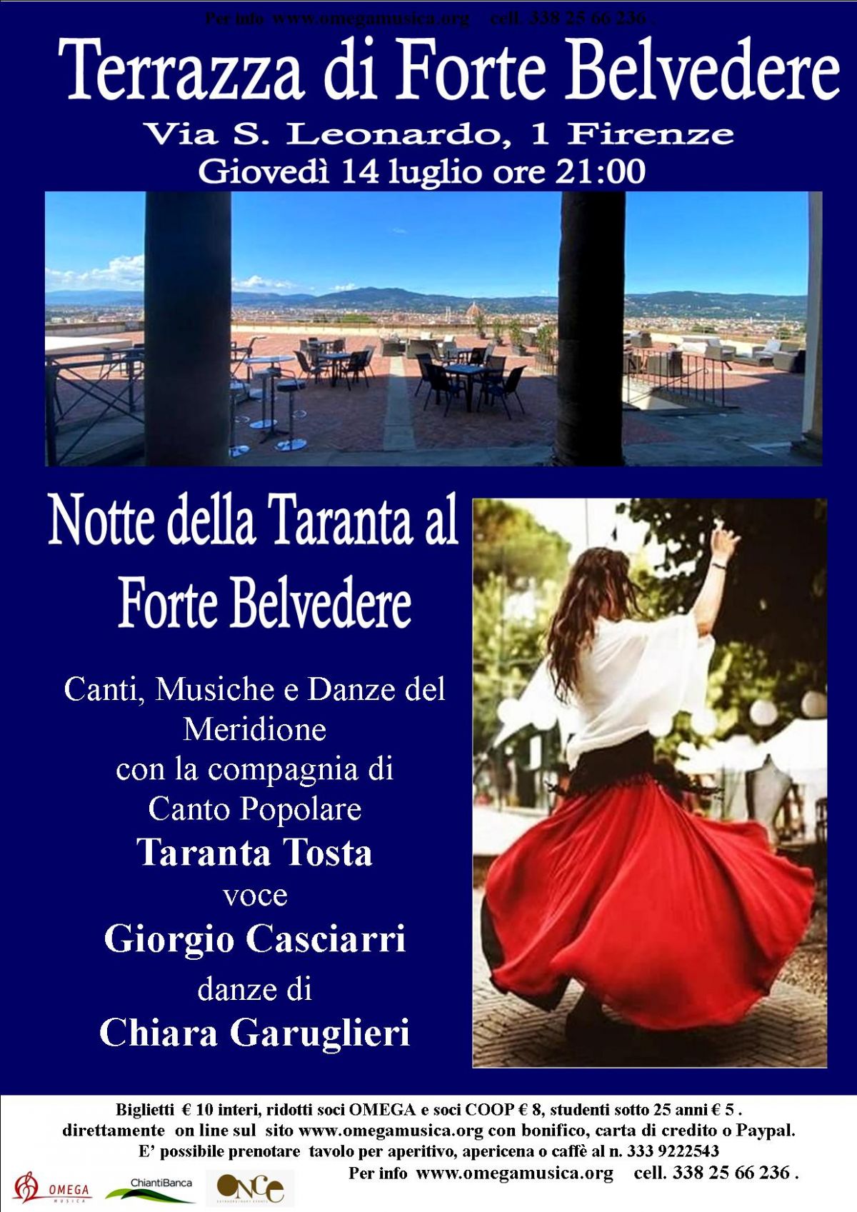 Notte della Tarante alla Terrazza di forte Belvedere